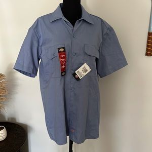 NWT blue button down Dickies shirt
